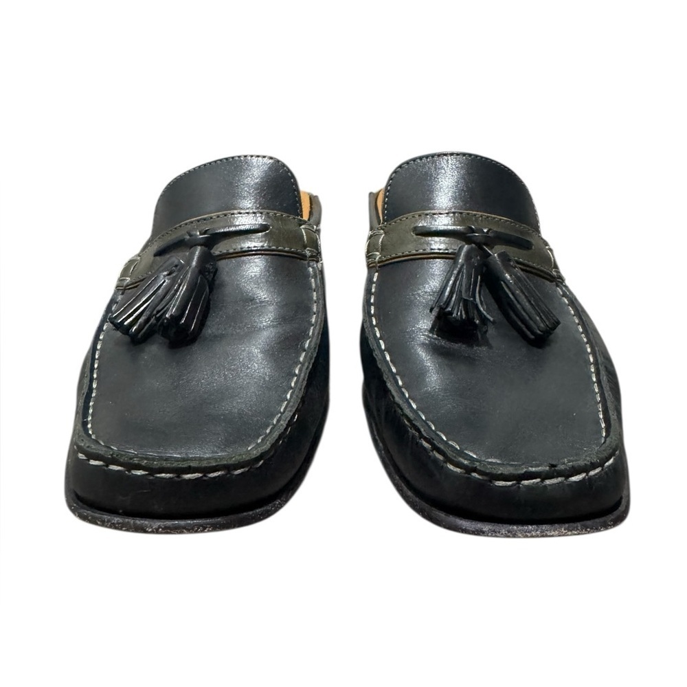 Cole Haan Black Leather Slide Loafers w/ Olive Saddle Strap | Women’s 8 - Picture 3 of 9